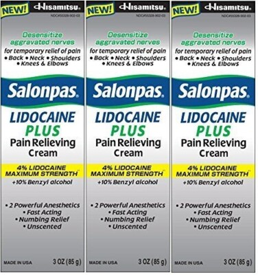 Salonpas Pain Relieving Cream 4% - 3 Pack | Fast Soothing Relief | Free Shipping