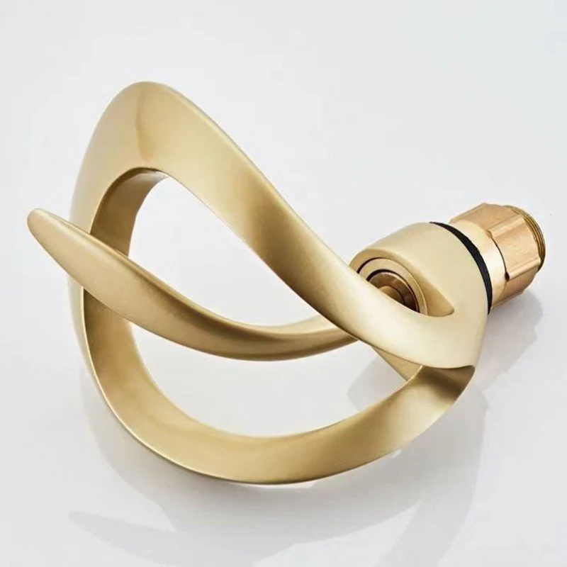 Bathroom Basin Taps Single Handle Waterfall Faucet Solid Brass Basin Mixer Taps Creative Hollowed Out Design Water Tap