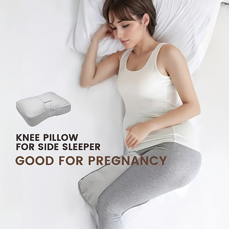 Single Leg Knee Pillow Memory Foam Side Sleeper Adjustable Strap Spine Support