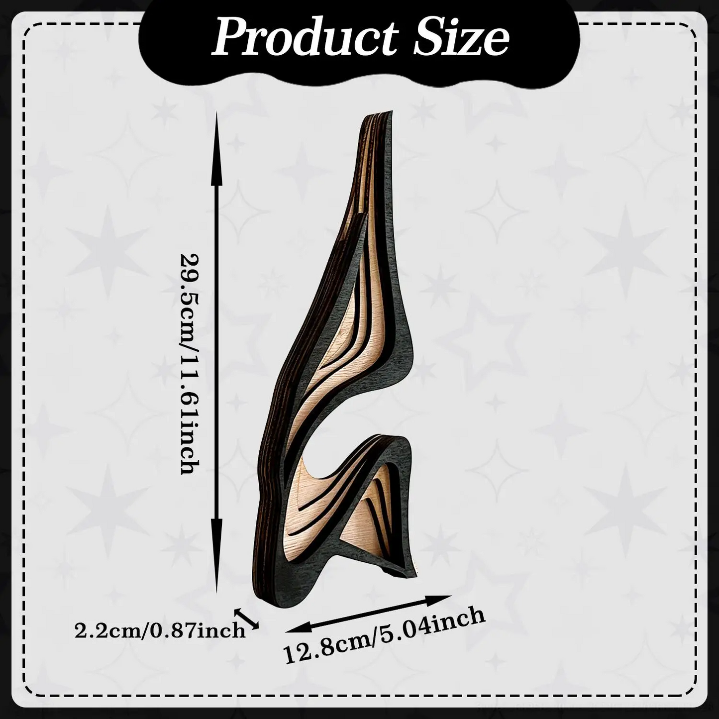 Minimalist Wooden Sculpture Art Figurine – Abstract Curved Wood Carving Home Decor Ornament