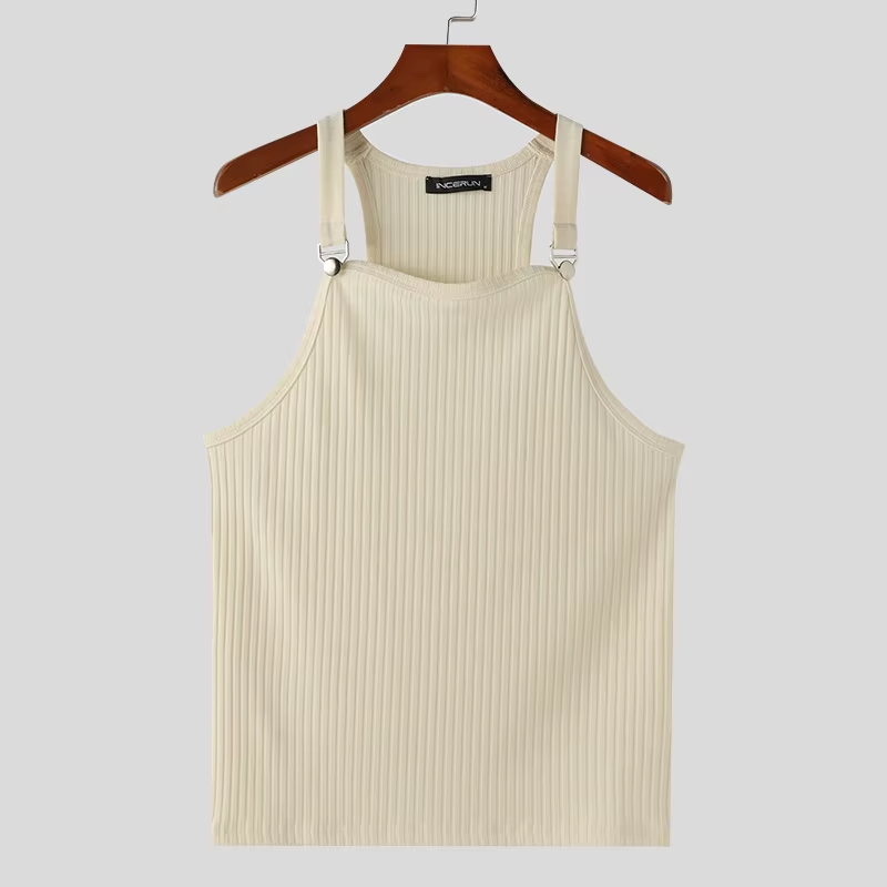 INCERUN Men's Knitted Tank Top | Solid Color Button Sleeveless Vest | Summer Streetwear Casual Fitness Fashion | FREE SHIPPING