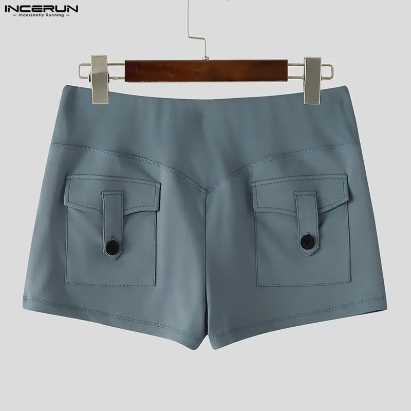 Men's Casual Shorts Elastic Waist Solid Color Jogger Shorts with Pockets Summer Streetwear 2026