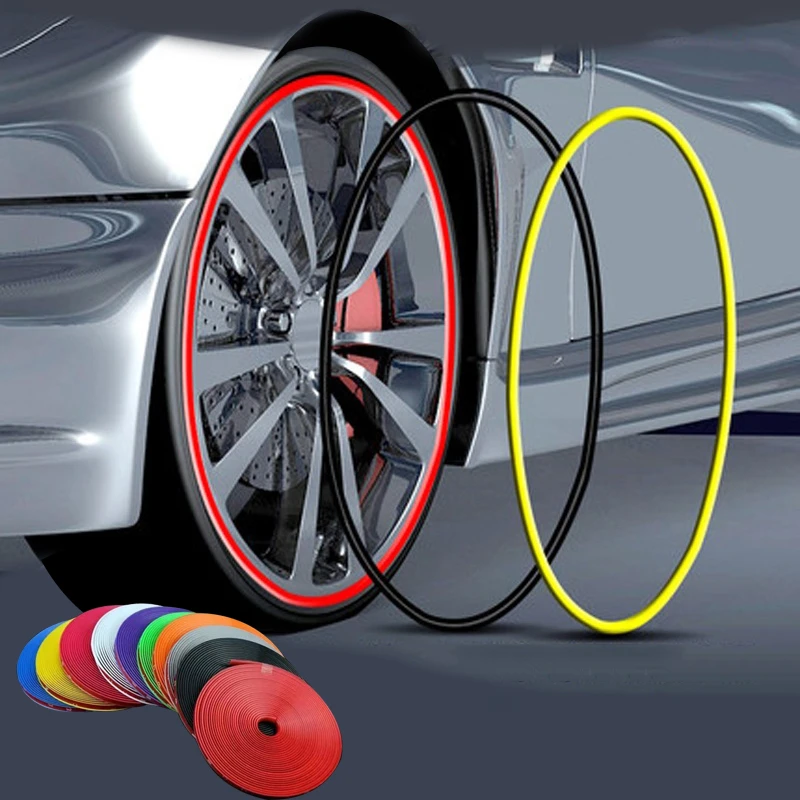 Universal Car Rim Protector Strip | 8M Wheel Edge Guard | Scratch & Curb Rash Protection | Tire Trim Styling | FREE SHIPPING