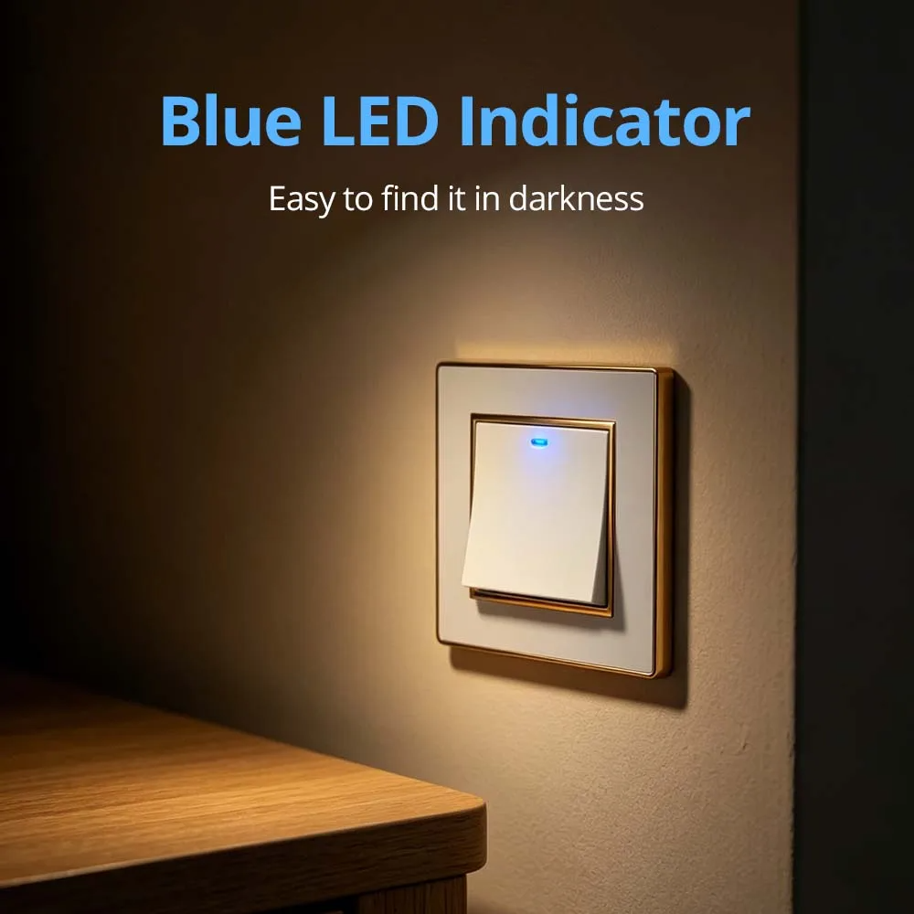 Wallpad White Acrylic Panel With Gold Border 2 Way Wall Light Switch With LED Indicator EU Electric Outlet With USB