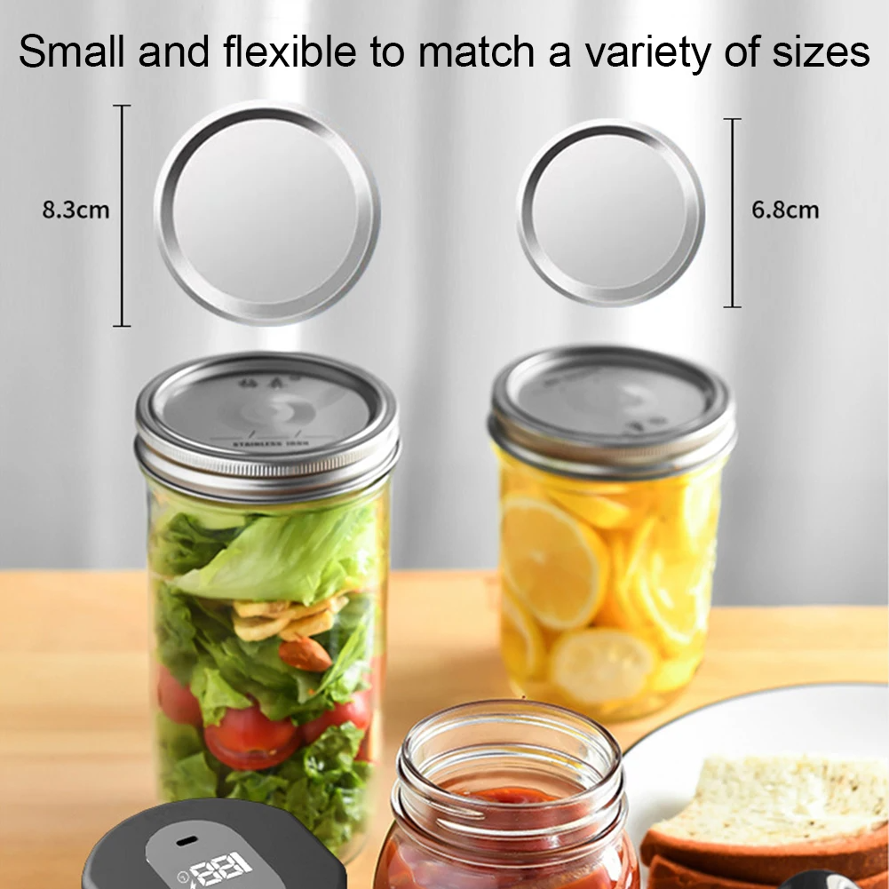 Electric Mason Jar Vacuum Sealer Kit – Portable Rechargeable Vacuum Sealer for Wide & Regular Mouth Jars