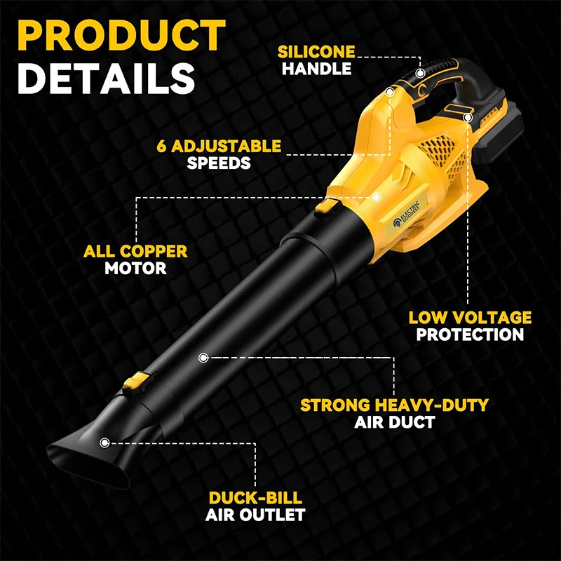 Electric Goddess Cordless Brushless Air Blower – Powerful Jet Turbo Leaf Blower for DeWalt 20V Batteries