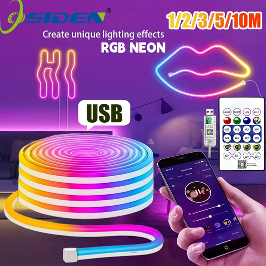 5V Smart RGB Neon Light Strip | USB App & Remote Control | Music Sync Waterproof LED | Free Shipping