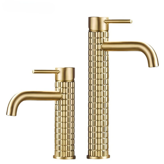Brushed Gold All Copper Light Luxury Basin Faucet | Hot & Cold Bathroom Washbasin Tap | Free Shipping