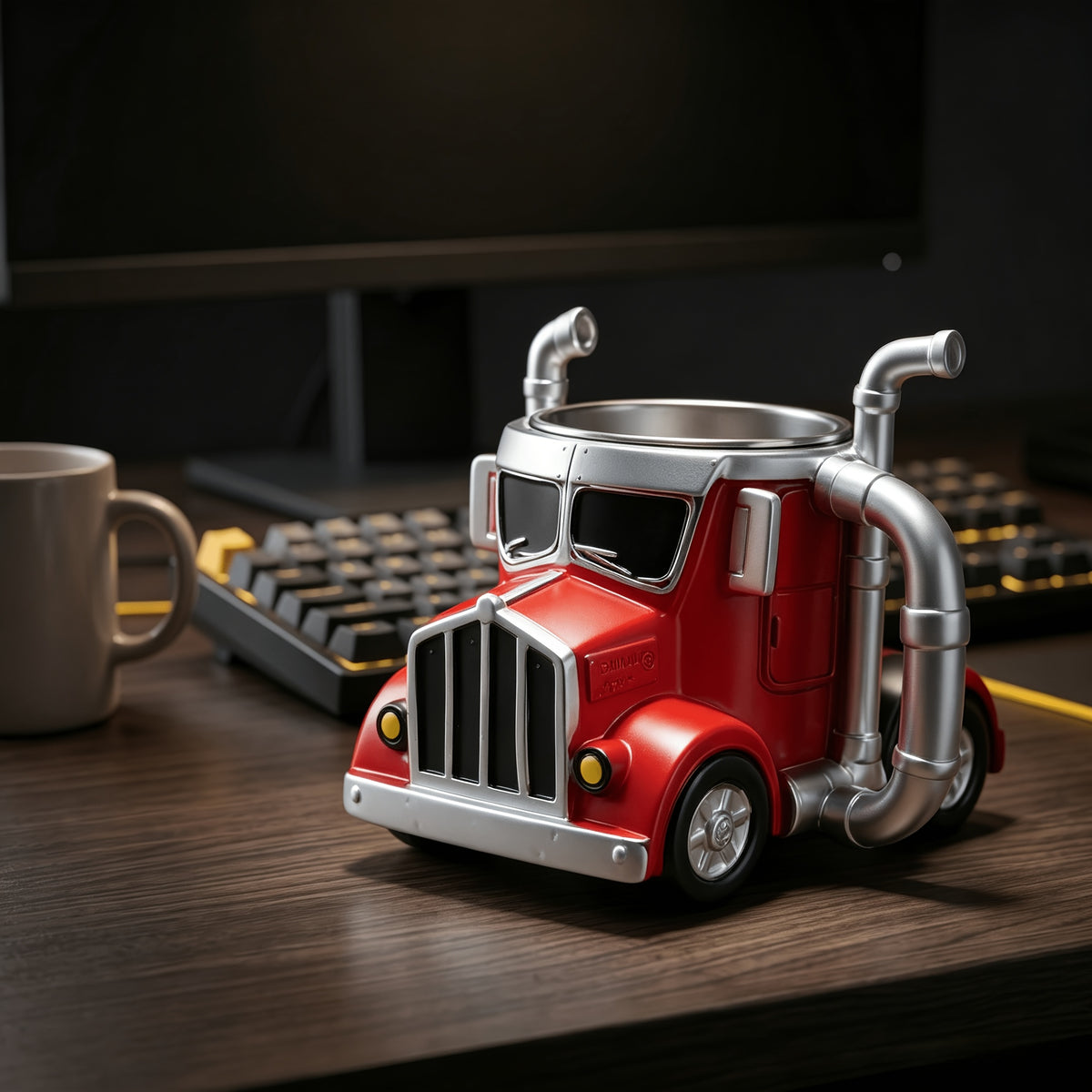 Semi-Truck Shaped Coffee Mug & Desk Ornament — Cool Gift for Truck Drivers