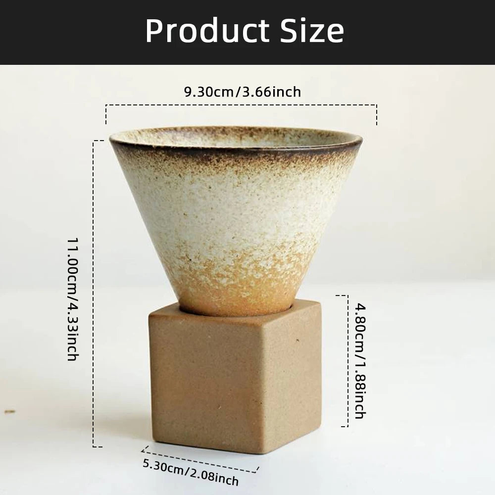 Creative Retro Ceramic Coffee Cup – Japanese Style Handmade Pottery Mug for Coffee, Tea & Latte Art