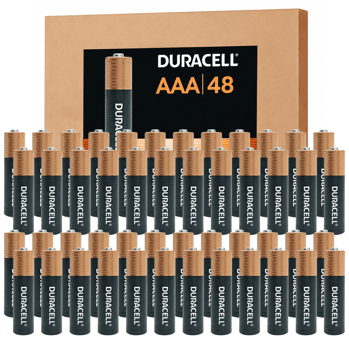 48  Pcs Duracell Coppertop AAA Alkaline Batteries with POWER BOOST – 1.5V Long-Lasting All-Purpose Power, Up to 12-Year Shelf Life, Leak-Resistant, Ideal for Emergency Radios, Clock Radios, Toys &