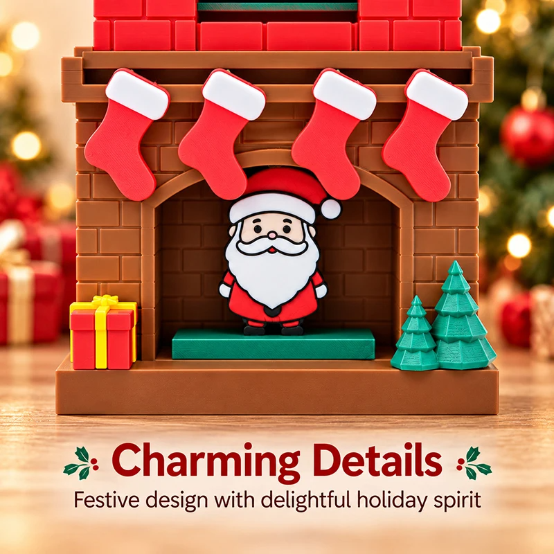 3D Printed Santa Chimney Advent Calendar | 24-Day Christmas Countdown | Interactive Holiday Decor | FREE SHIPPING 🎅🎄