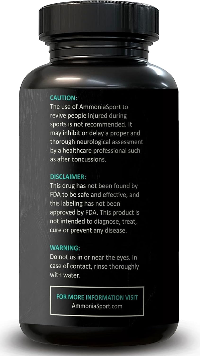 AQUA - Smelling Salt - Pre-Activated Salts with Hundreds of Uses Per Bottle - Ammonia Inhalant - Extra Strength Inhalants - AmmoniaSport