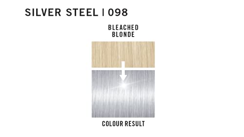 Schwarzkopf Live Ultra Bright or Pastel Color, Steel Silver Number 098 - Pack of 3 From Germany