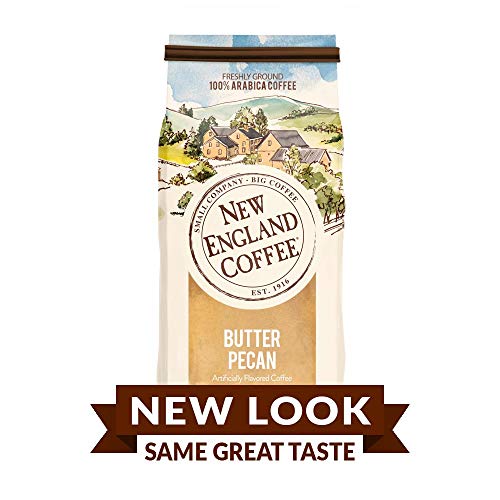 New England Coffee Butter Pecan Ground Coffee, 11 Ounce (Pack of 2)