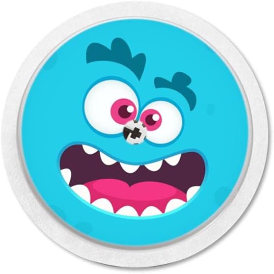 MySweetStitch Freestyle Libre 1 & 2 Sensor Sticker Set of 4 Sugar Monster   Made in Germany