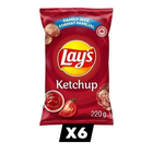 6 x Lay’s Ketchup Chips Large Family Size 220g – Canadian Potato Chips – Free Shipping