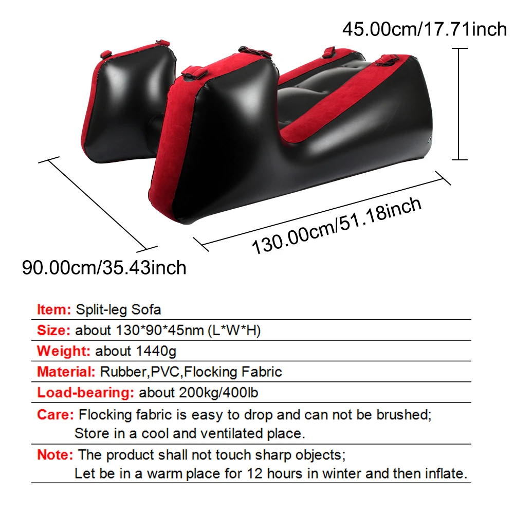 Sex Tools For Couples Women Flocking PVC Adult Games Sex Chair Bed Inflatable Split Leg Sofa Mat With Straps Sex Furniture Aid