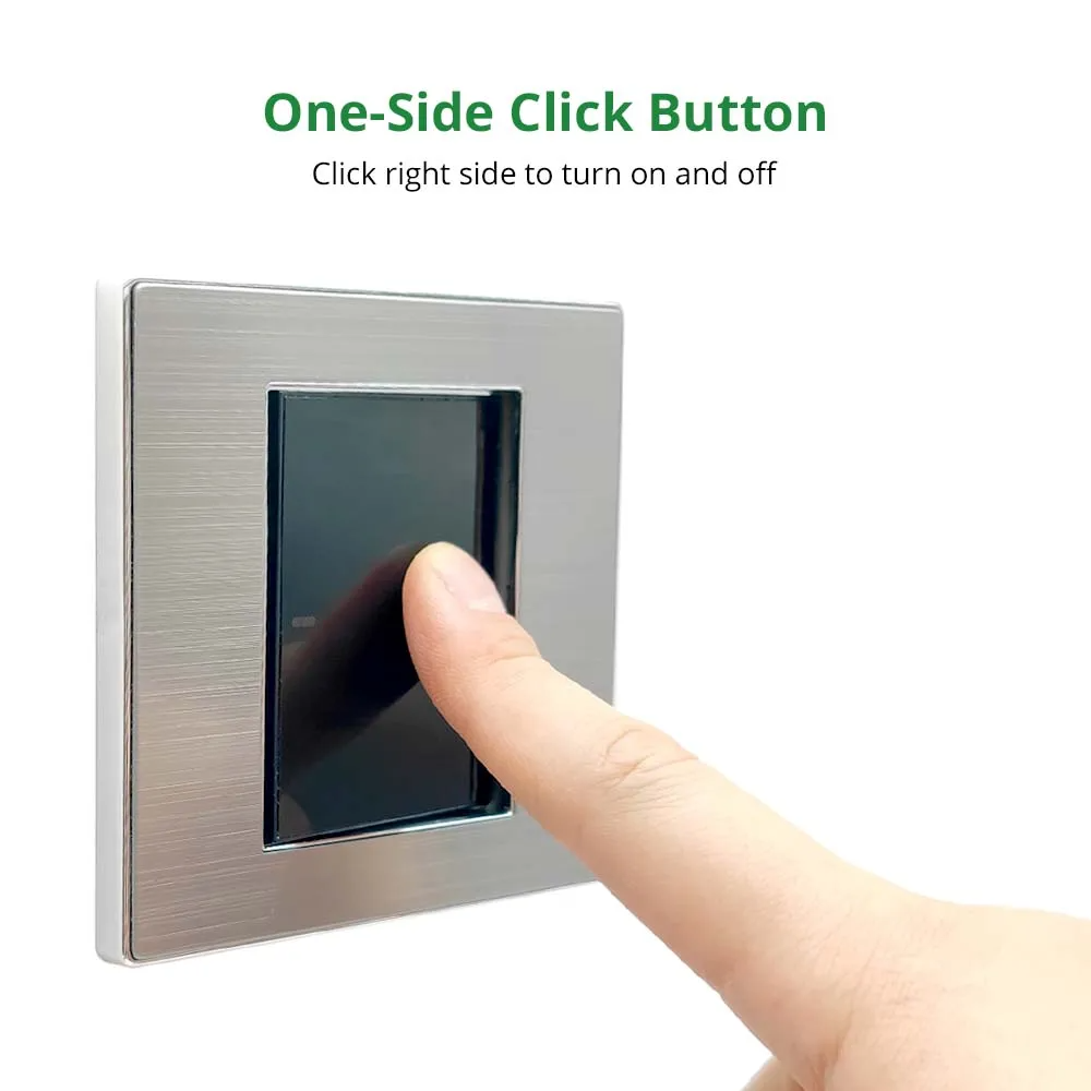 Wallpad LED Light Switch Wall Switches Stainless steel Panel Sockets One-side Click Acrylic Button Interrupteur AC110~250V