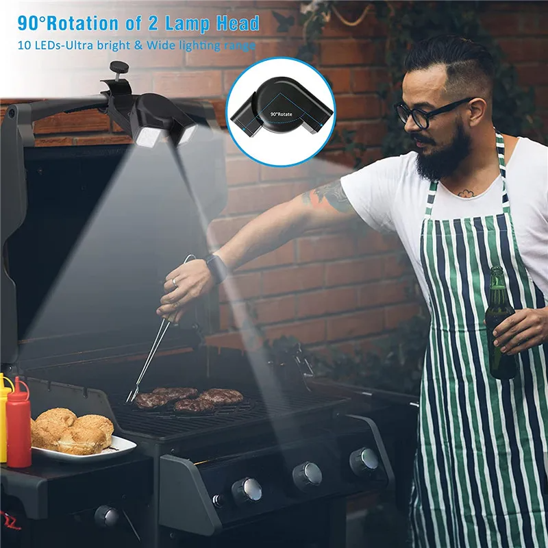 Double-Head LED Grill Light | Heat-Resistant Flexible BBQ Lamp for Night Fishing, Camping & Outdoor Cooking
