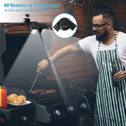 Double-Head LED Grill Light | Heat-Resistant Flexible BBQ Lamp for Night Fishing, Camping & Outdoor Cooking