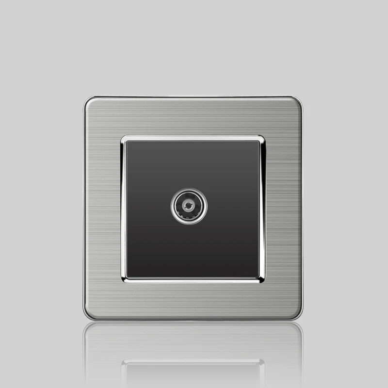 Wall LED Light Universal Switch Stainless steel Panel,EU UK USB Type-c 18W Fast Charging Plug socket 1 2 3 Gang 1 2 Way switch