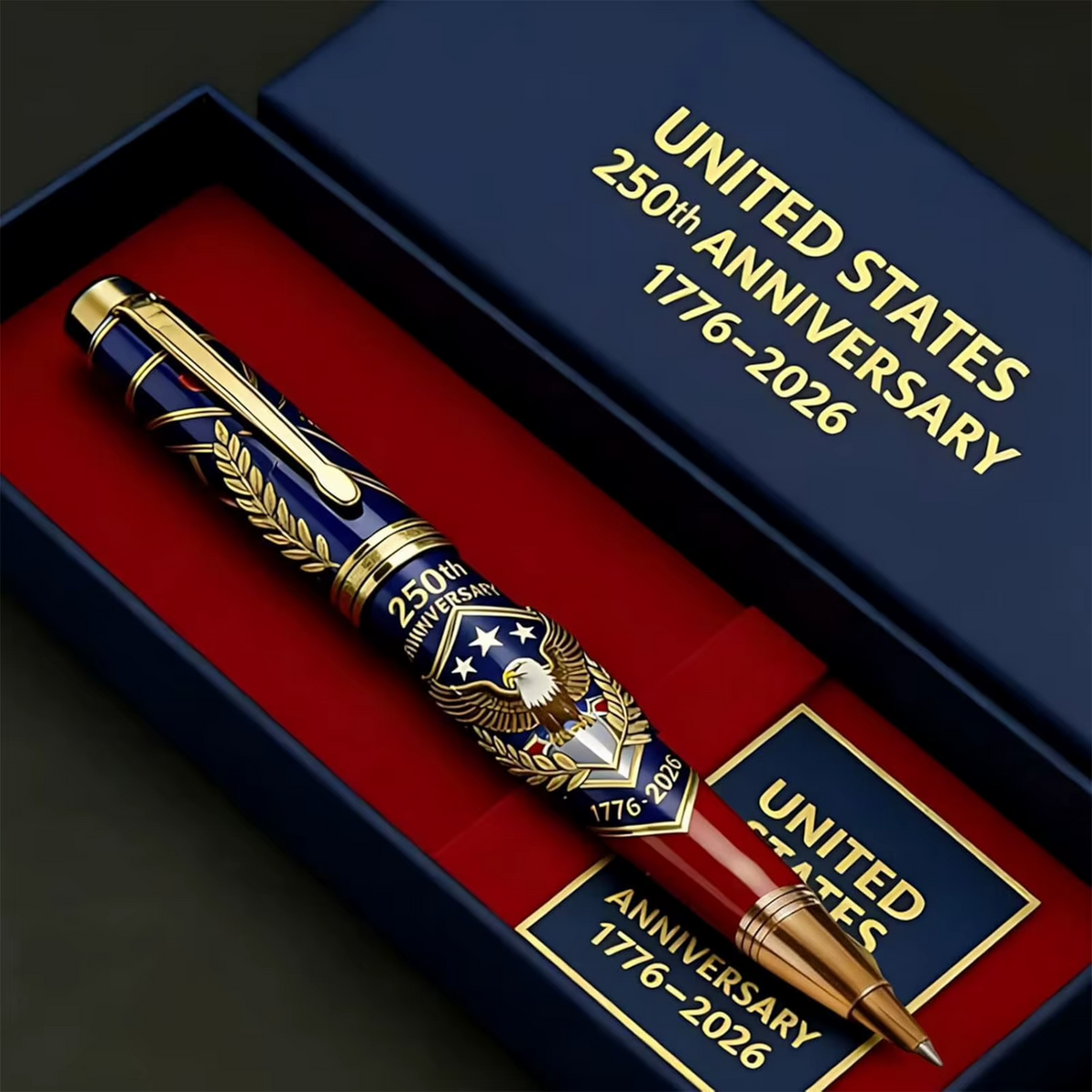 1776-2026 USA 250th Anniversary Commemorative Ballpoint Pen Gift Set American Celebration