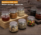 Rainforce Small Glass Mason Jars 8 oz 30 Pack with Silver Lids – 1/4 Quart Canning & Storage Jars – Free Shipping