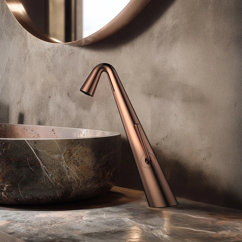 Premium Brass Body Bathroom Sink Faucet Single Lever Temperature Adjustment Hot Cold Mixer Tap For Wash Basin Lavatory