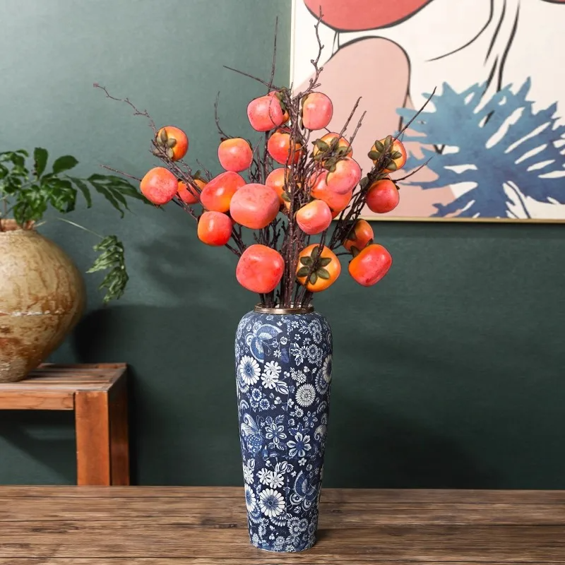 35CM Jingdezhen Blue & White Porcelain Vase – Elegant Ceramic Hydroponic Flower Vase