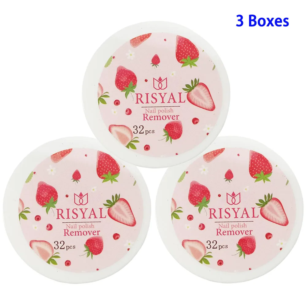 1/2/3 Boxes Strawberry Nail Polish Remover Pads, Soft Absorbable Wipes For Easy Manicure & Pedicure Care (32pcs Per Box)
