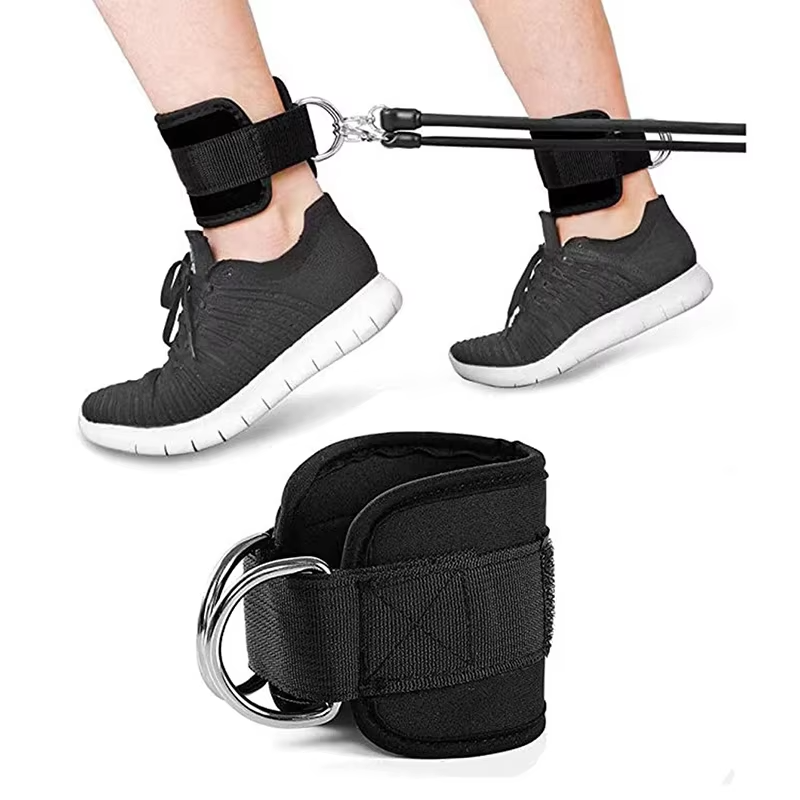 Cable Ankle Straps 1/2/4-Pack | Adjustable Double D-Ring Gym Ankle Cuffs | Glute & Leg Training | FREE SHIPPING 💪
