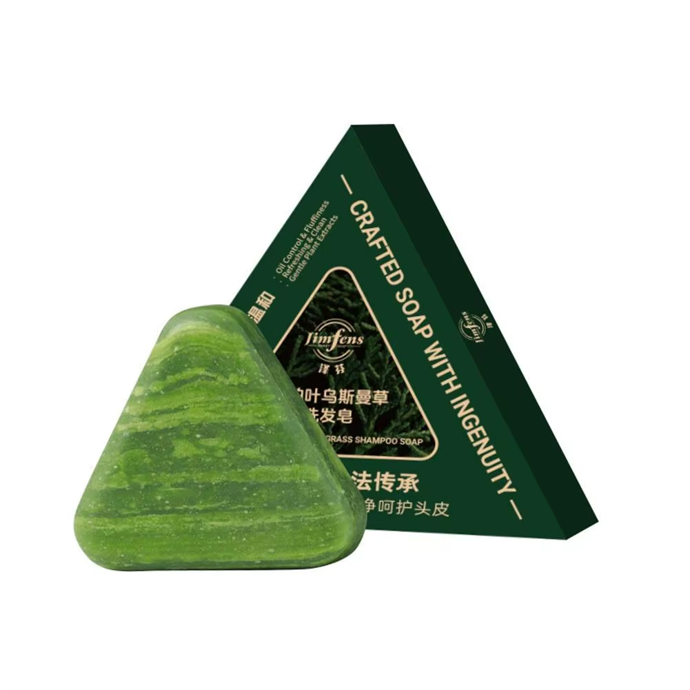 Usman Grass Shampoo Soap Cypress Leaf Polygonatum Herbal Plant Extract Refreshing Clean Oil Control & Itching 120g