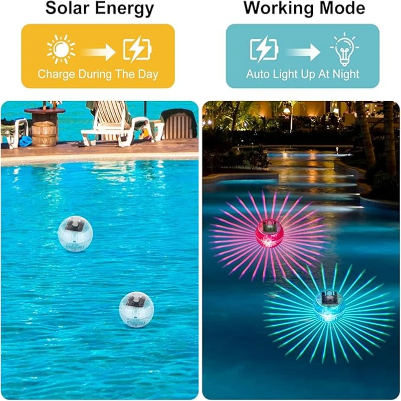 Solar Floating Pool Lights RGB Color Changing LED Waterproof Outdoor Hanging Lamp | Free Shipping