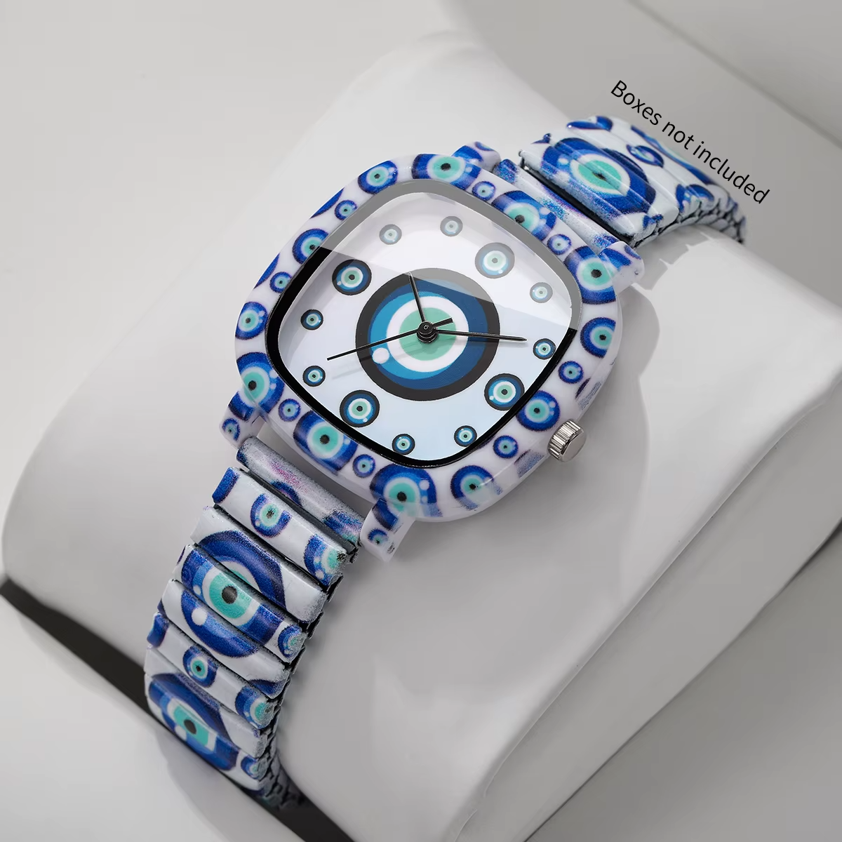 Blue Evil Eye Women's Quartz Watch | Square Dial | Elastic Strap | Fashion Casual Wristwatch | FREE SHIPPING