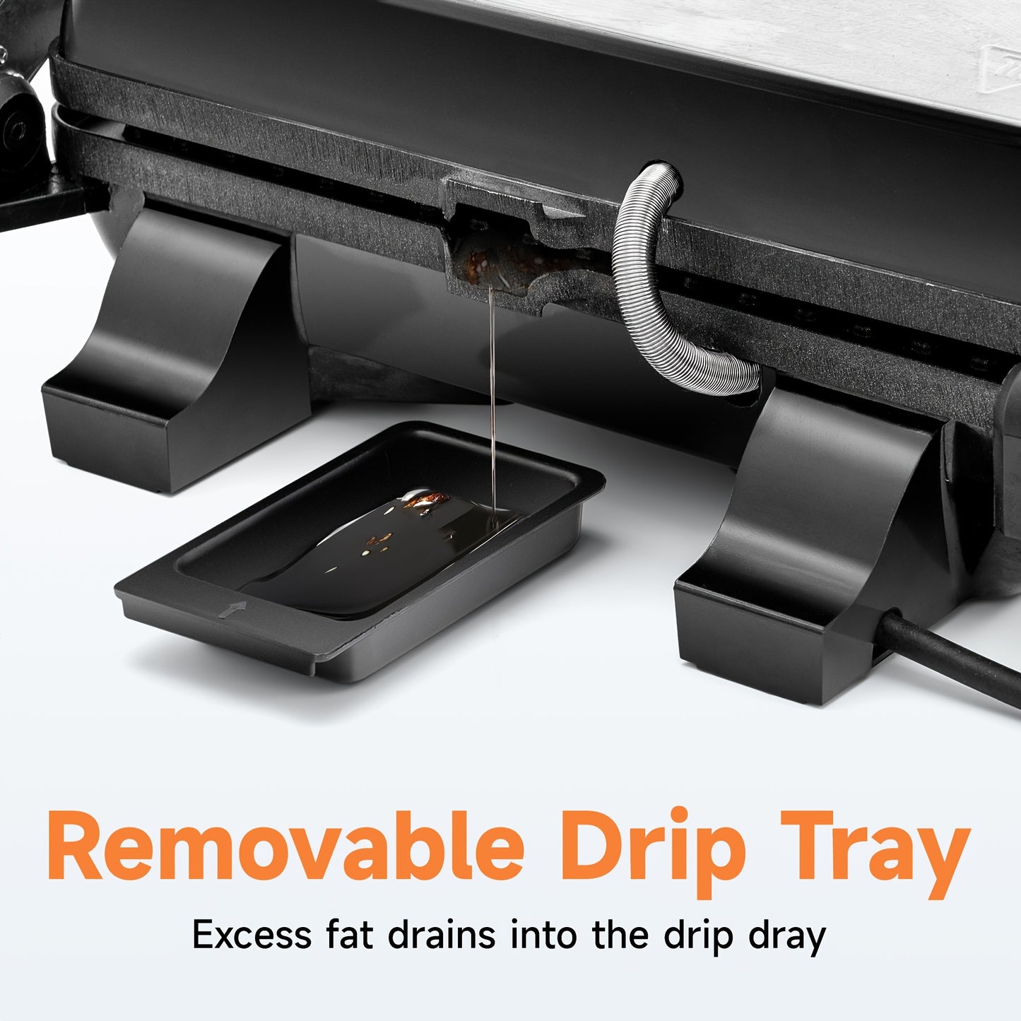 3-in-1 Electric Indoor Grill & Panini Press – 180° Non-Stick Sandwich Maker with Grease Tray