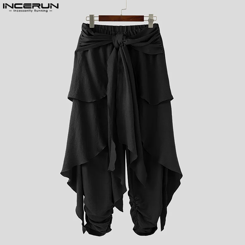INCERUN Men’s Harem Pants – Pleated Oversized Casual Trousers, Summer Streetwea