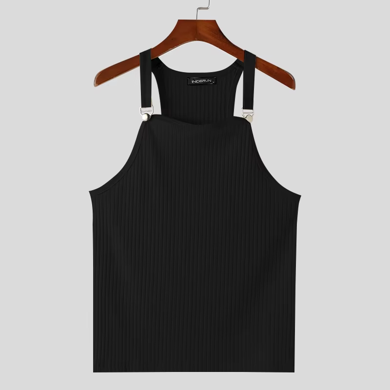 INCERUN Men's Knitted Tank Top | Solid Color Button Sleeveless Vest | Summer Streetwear Casual Fitness Fashion | FREE SHIPPING