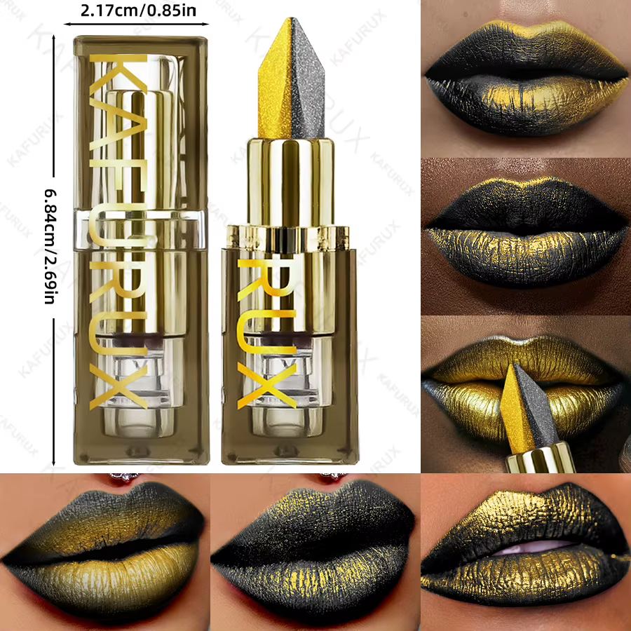 11 Color Two-tone  Lipstick Purple Black Glitter Matte 2 pc Lipsticks Makeup Easy To Use Lip Tint Makeup Gifts Red Black Cosmetics