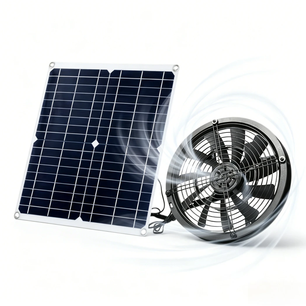 6 Inch Solar Exhaust Fan Kit Weatherproof Auto Ventilation for Greenhouse RV Coop Free Shipping Greenhouse Dog House RV Chicken Coop Shed