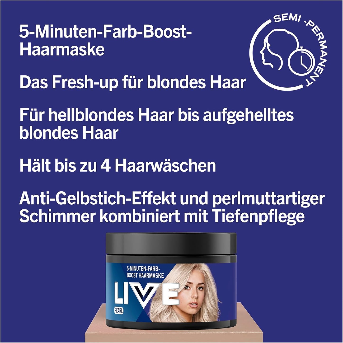 Schwarzkopf Live Colour & Care Pearl (150 ml), 5 Minute Colour Boost Hair Mask,  From Germany