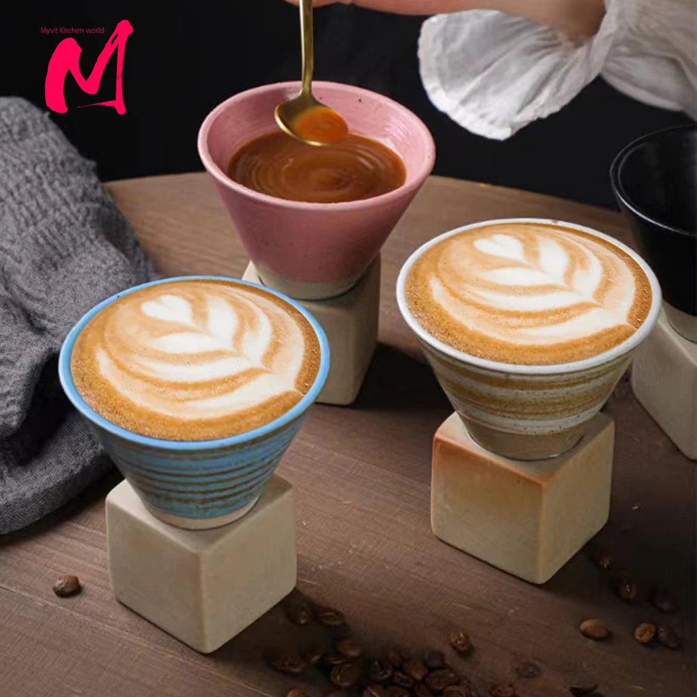 Creative Retro Ceramic Coffee Cup – Japanese Style Handmade Pottery Mug for Coffee, Tea & Latte Art
