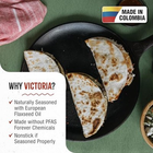 Victoria Cast Iron Round Pan Comal Griddle Seasoned with 100% Kosher Certified