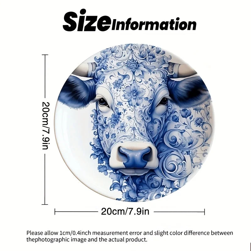 Nordic ceramic wall decor plate-  Ox Bull Head