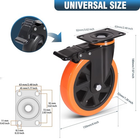 6 Inch Heavy Duty Caster Wheels Set of 4 with Brakes – 3000 lbs Capacity – Free Shipping