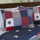 Caroline Patriotic Quilt Set – Americana Stars & Plaid Patchwork Bedding   queen size– Free Shipping