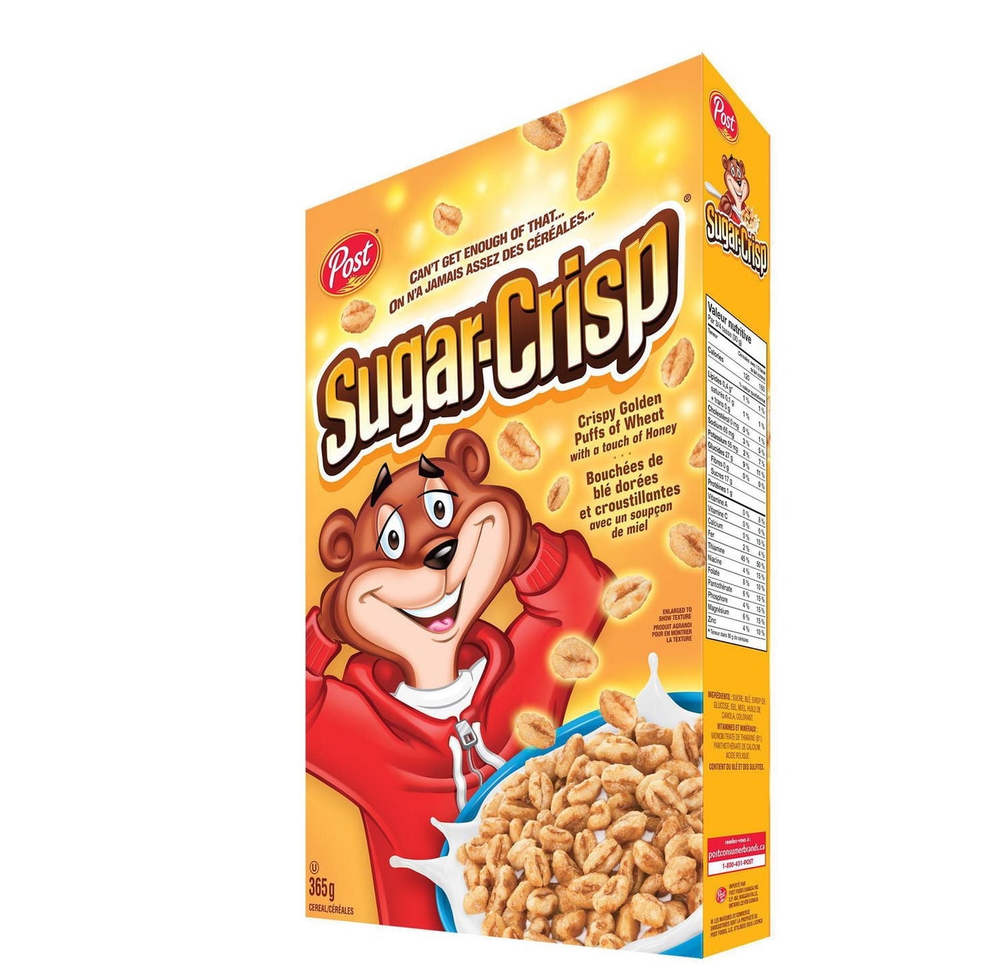 4 boxes- Post Sugar Crisp Cereal, 365 g From Canada