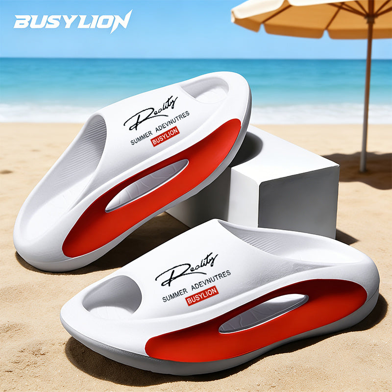 Men's Thick-Soled Sports Slippers | Breathable Hollow Slip-On Sandals | Summer Beach & Home Shoes | FREE SHIPPING 🩴☀️