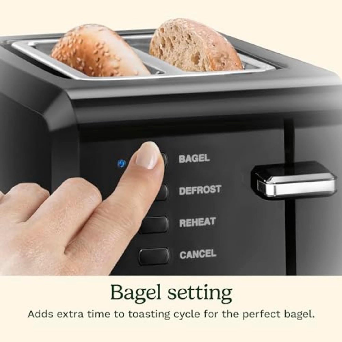 Cuisinart 2-Slice Compact Toaster Slots for Bagels & Bread (Black)- New
