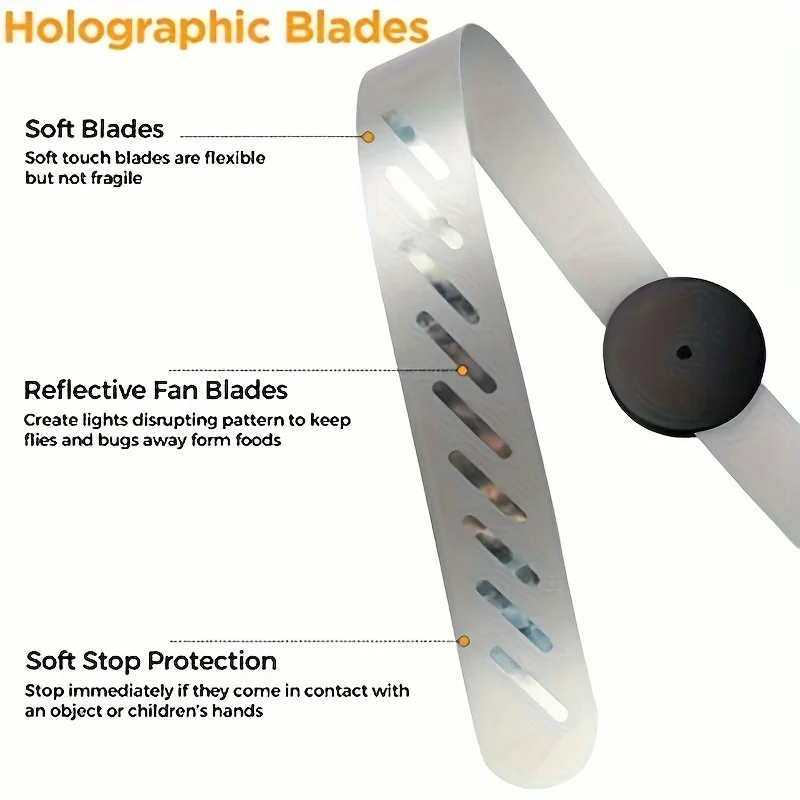 Battery Powered Portable Fly Repelling Fan with Reflective Blades Chemical Free Insect Repellent ABS Structure for Home Use